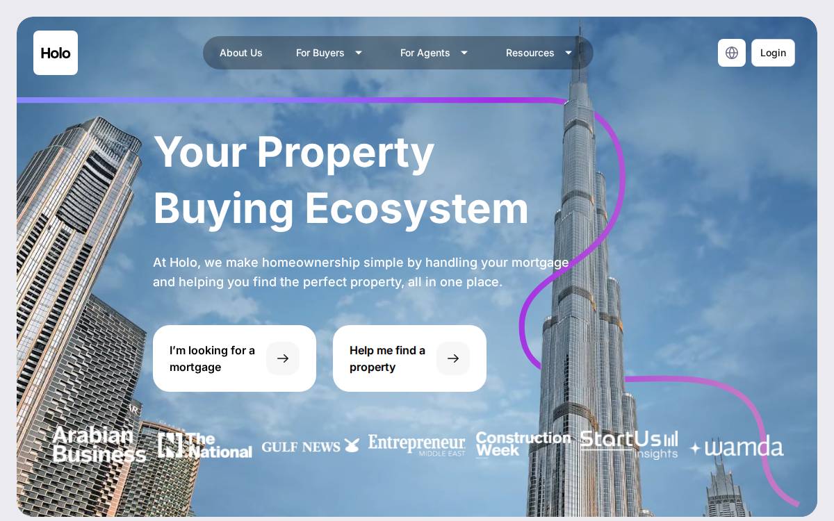 Holo website preview