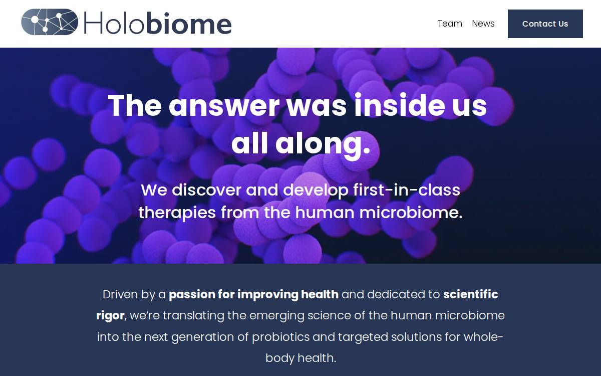 Holobiome, Inc. website preview