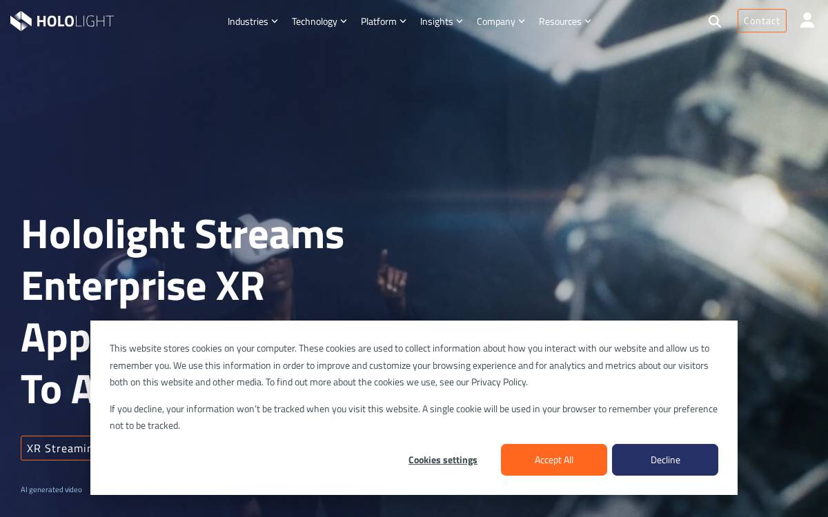 Hololight website preview