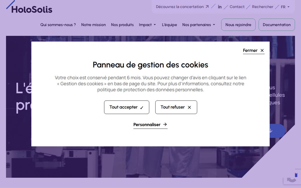 HoloSolis website preview