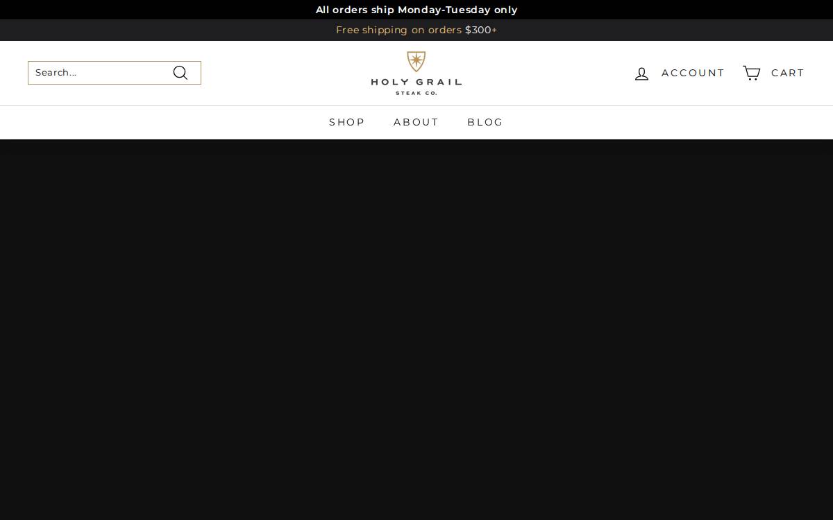 Holy Grail Steak Co. website preview