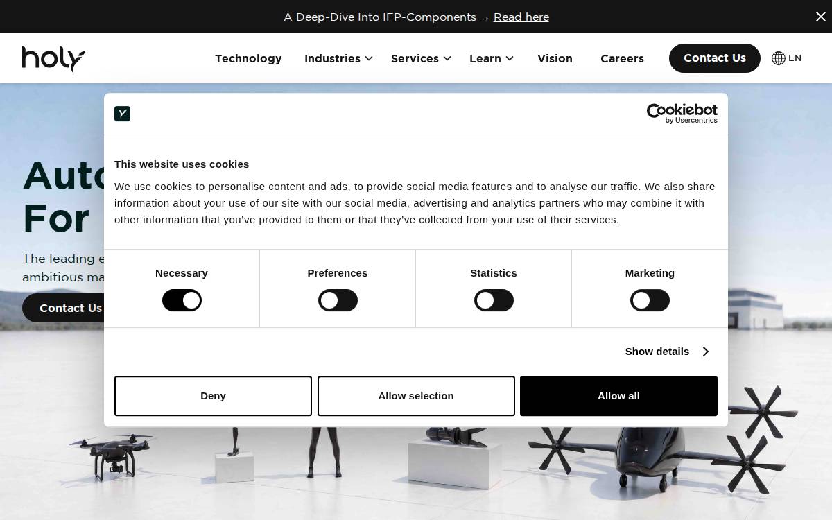 Holy Technologies website preview
