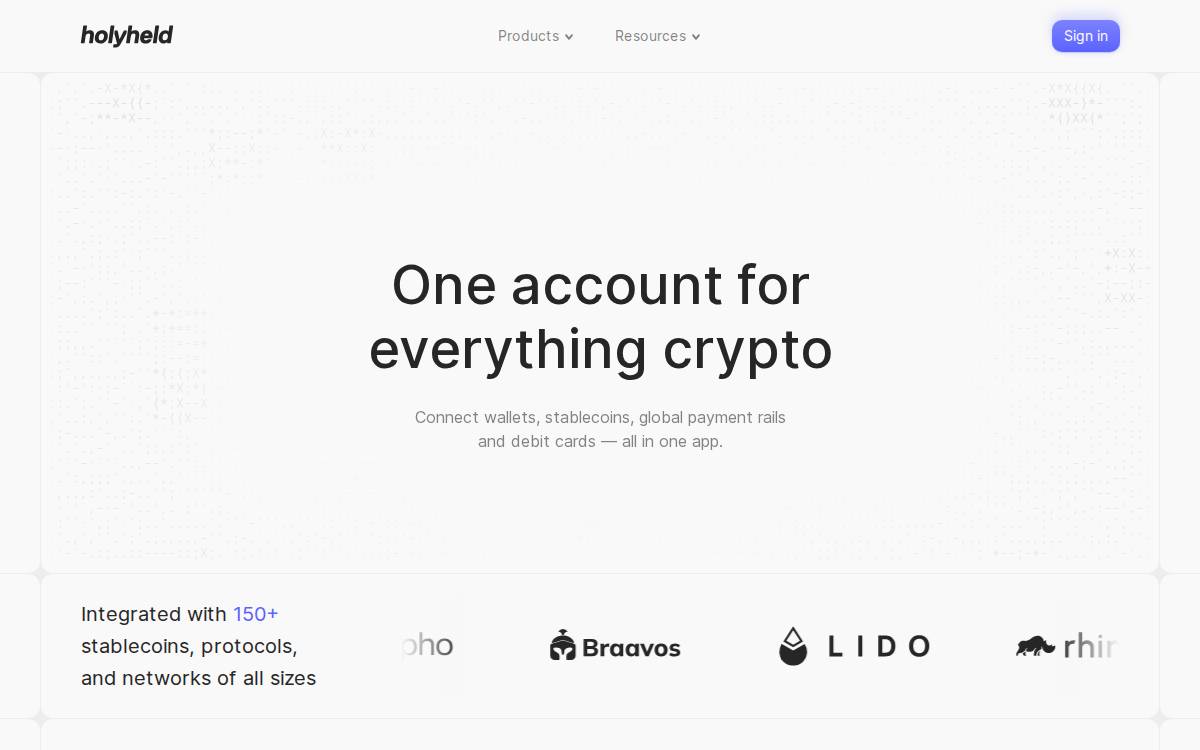Holyheld website preview
