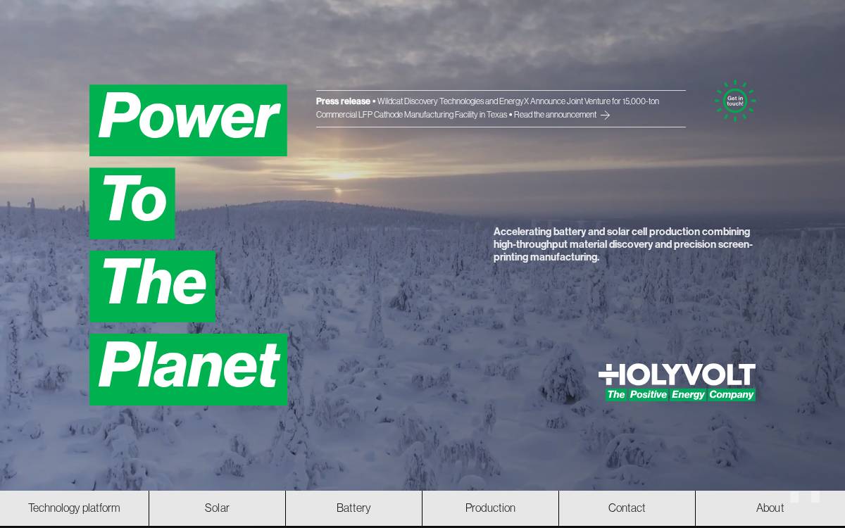 Holyvolt website preview