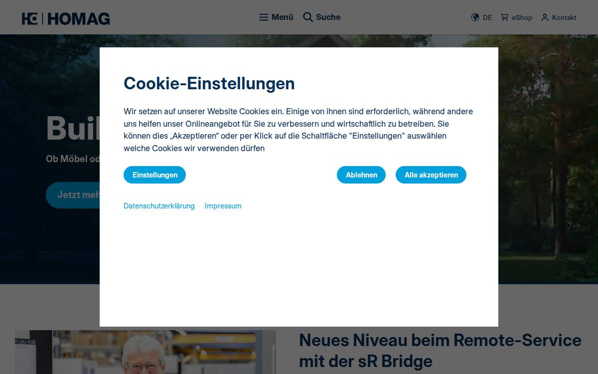 Homag Group AG website preview