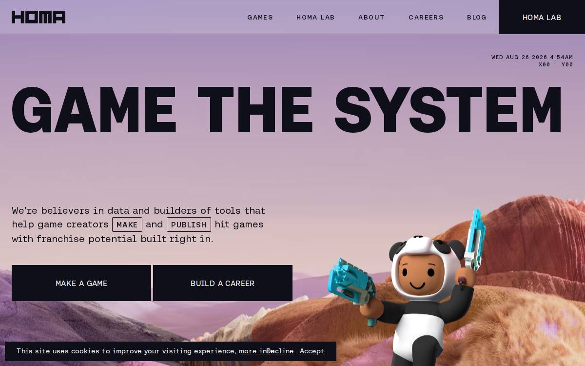 Homa Games website preview