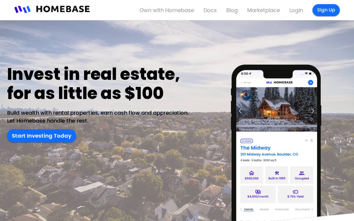 Homebase website preview