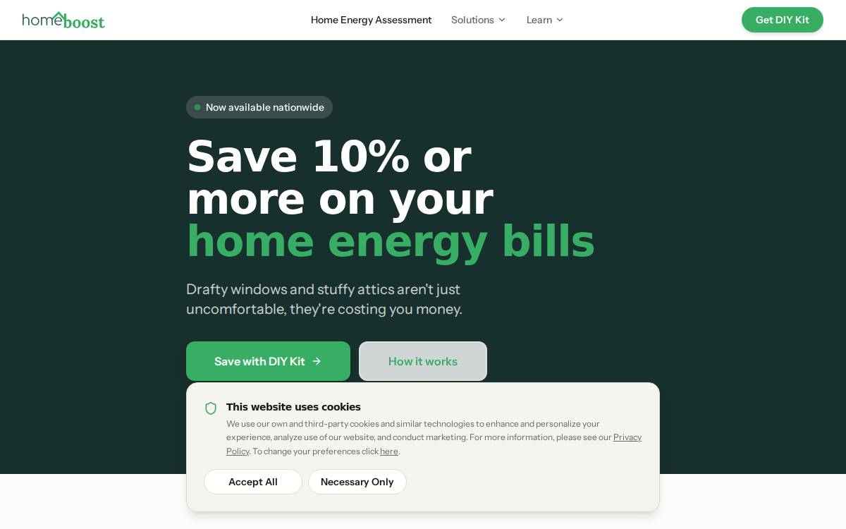 Homeboost website preview