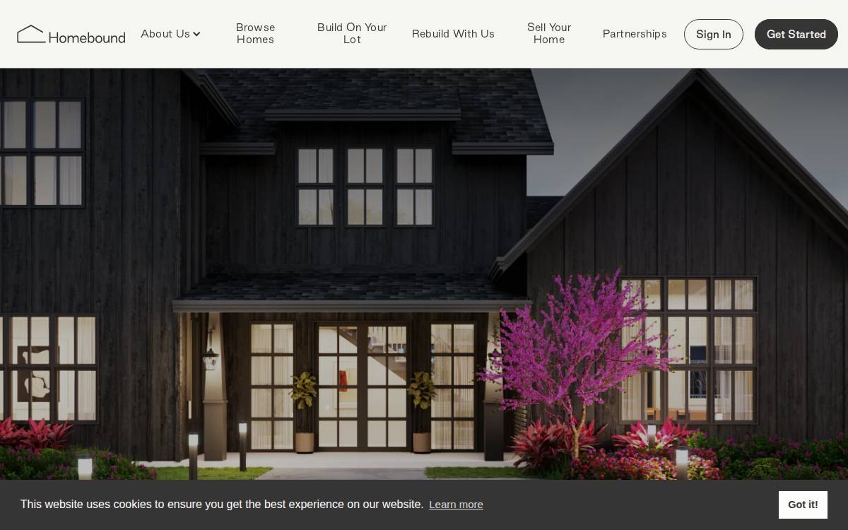 Homebound website preview