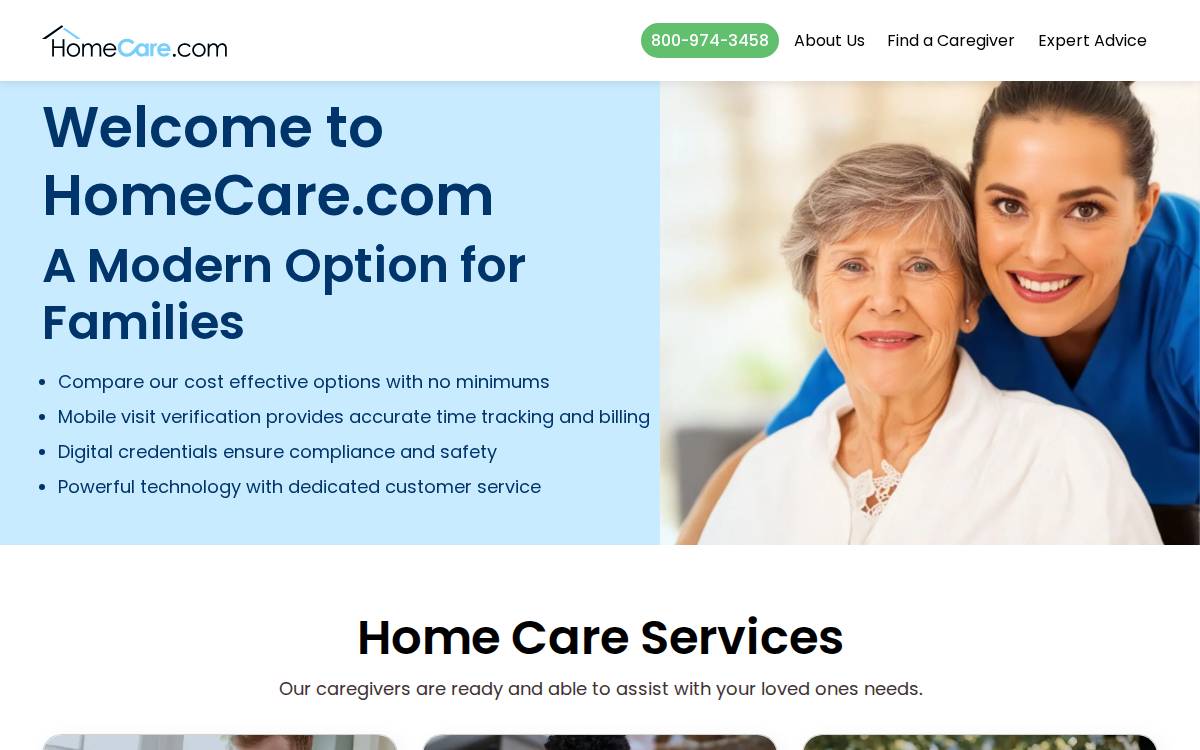 Homecare Com website preview
