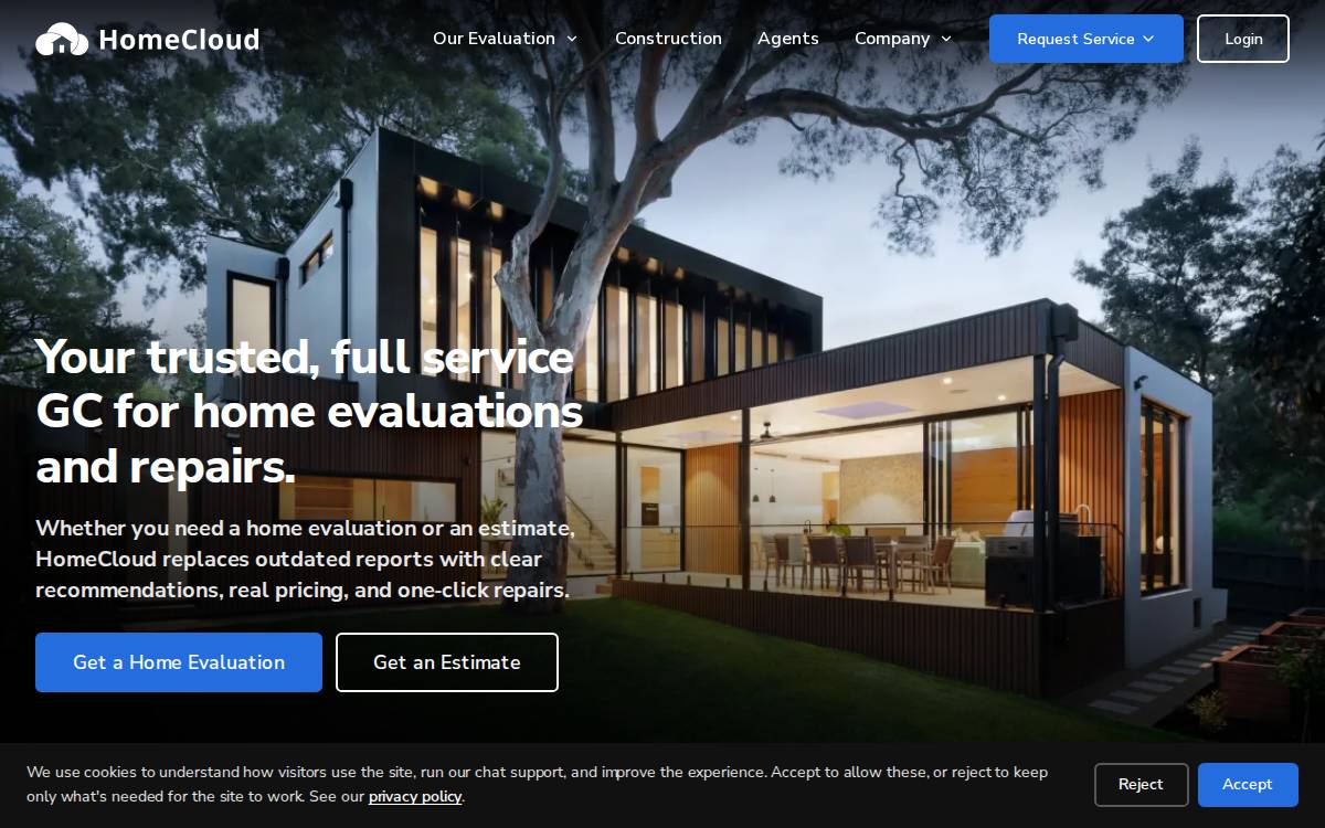 HomeCloud website preview