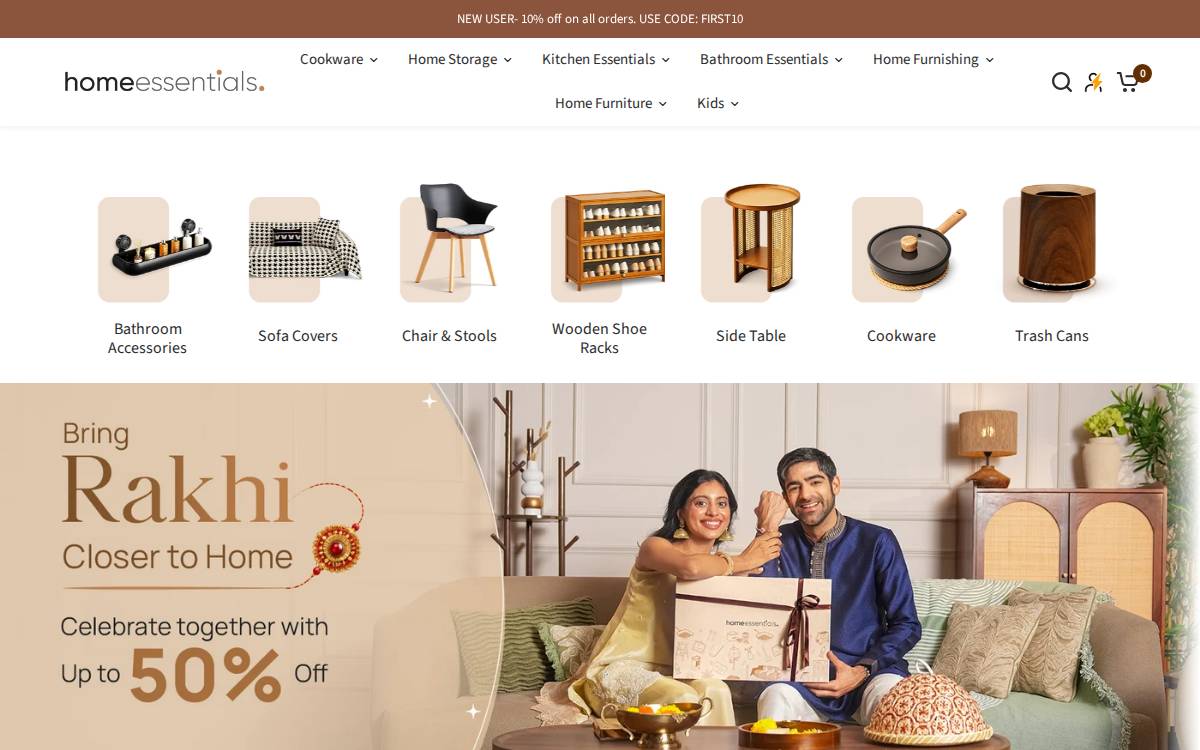 Homeessentials website preview