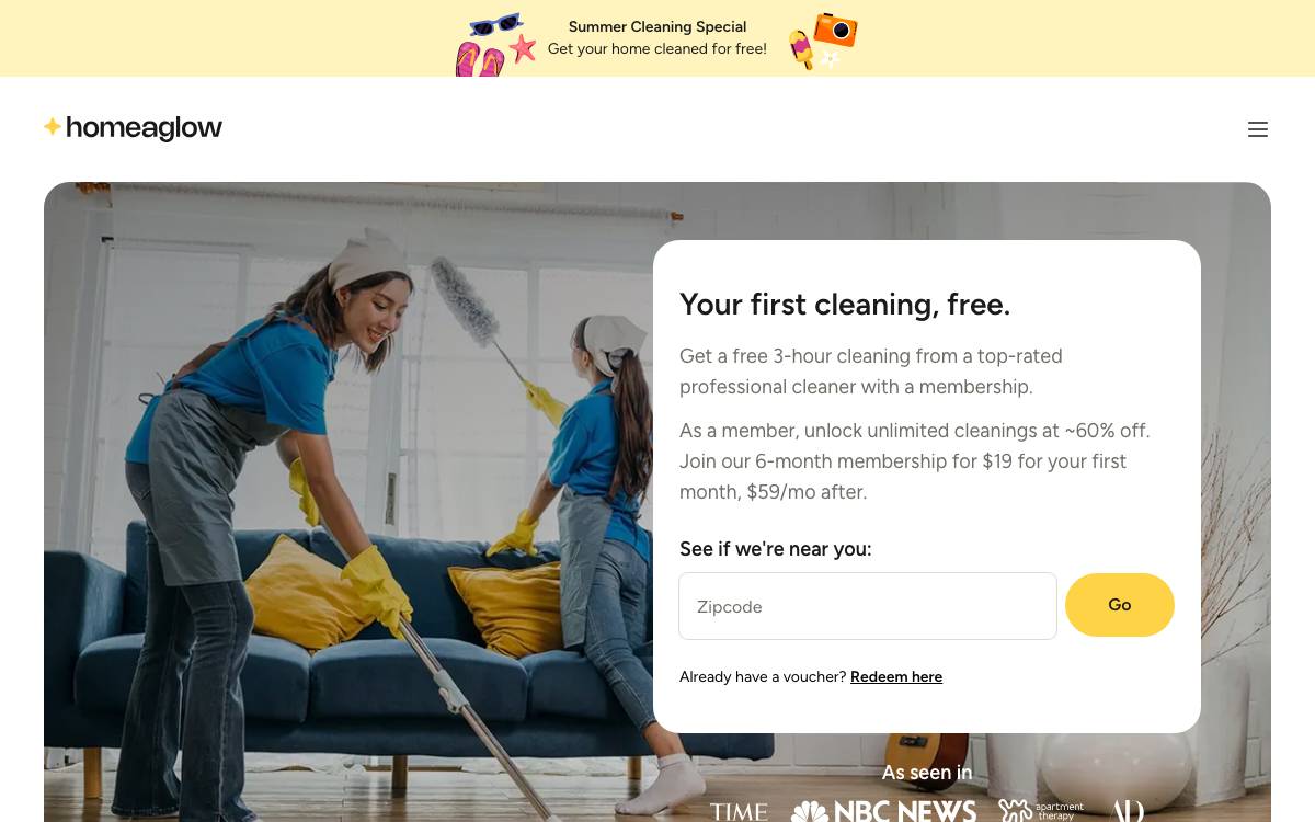 Homejoy website preview