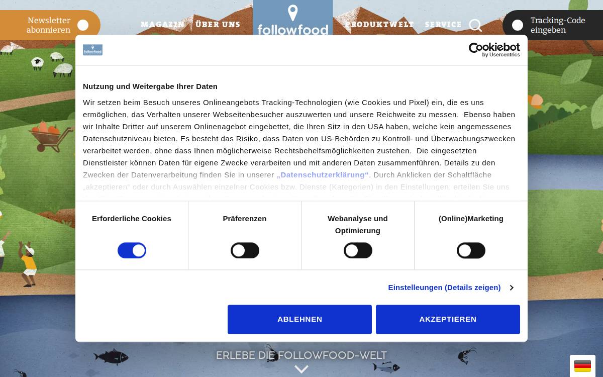 followfood website preview
