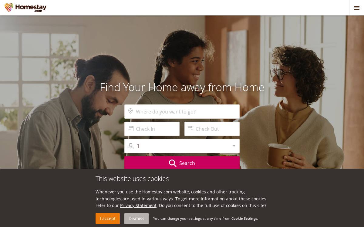 Homestay website preview