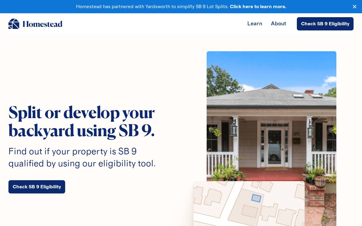 Homestead website preview