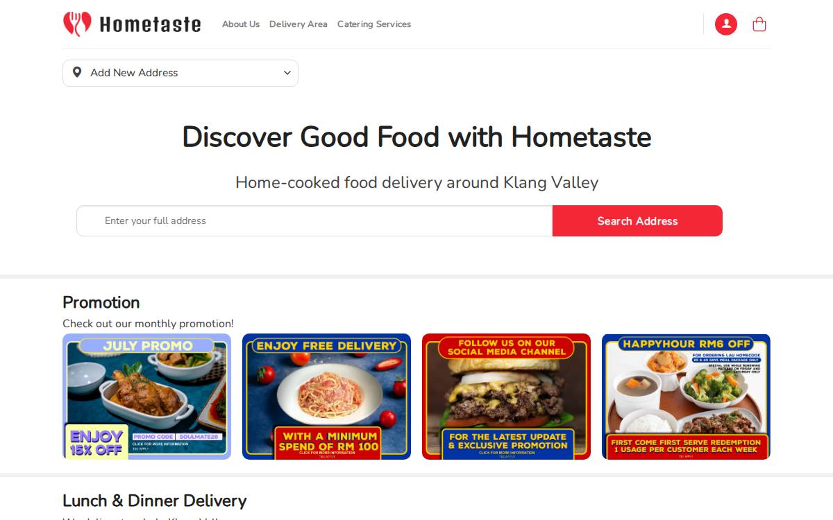 Hometaste website preview