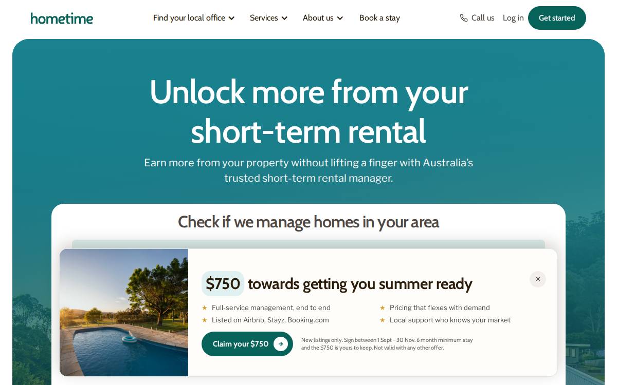 Hometime website preview