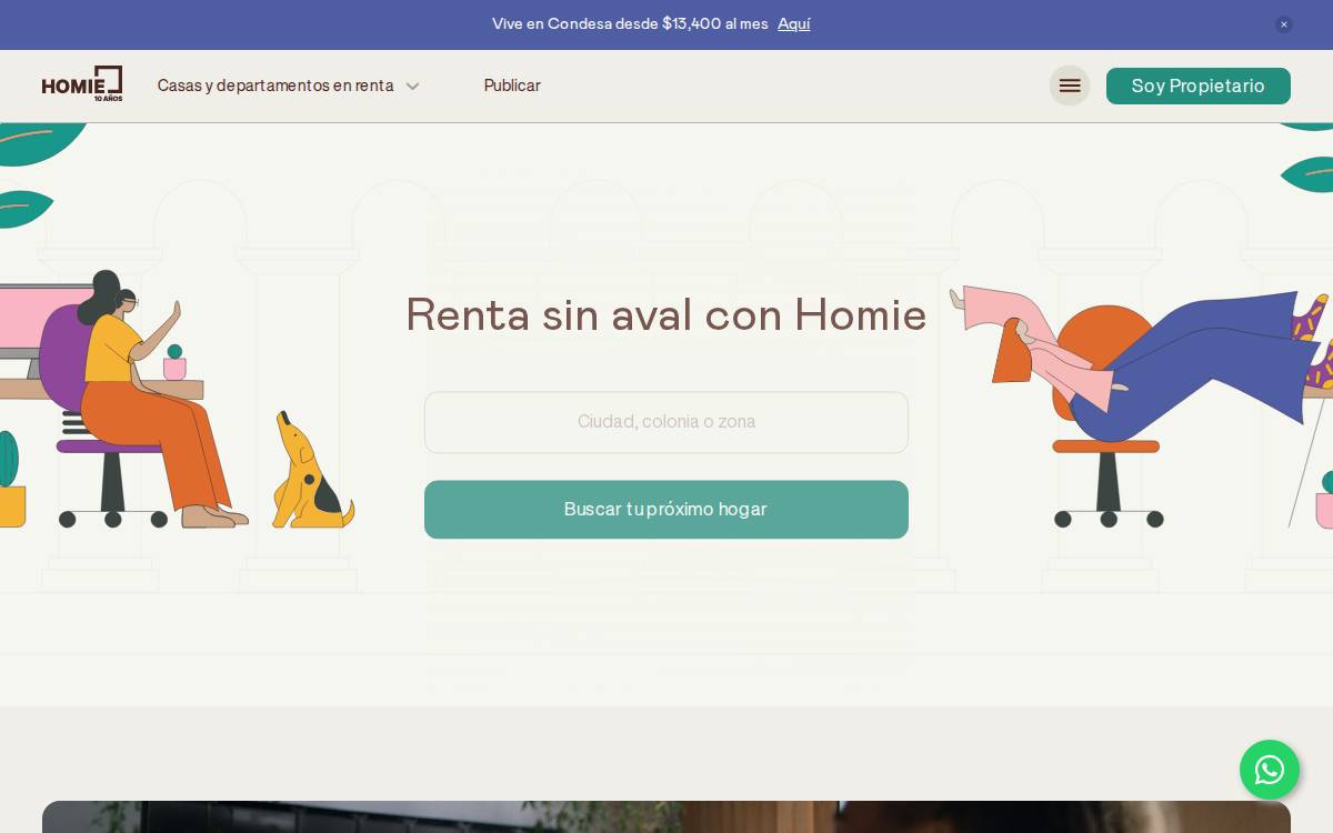 Homie website preview