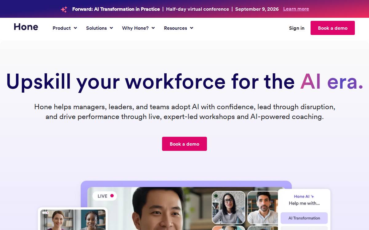 Hone website preview
