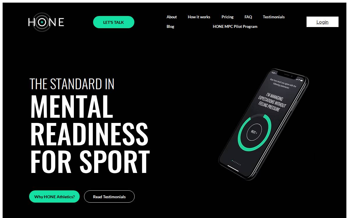 HONE Athletics website preview