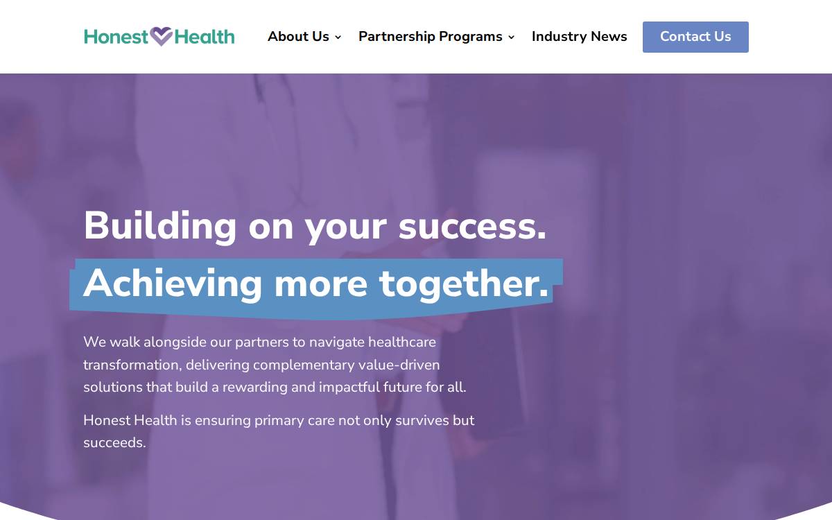 Honest Health website preview