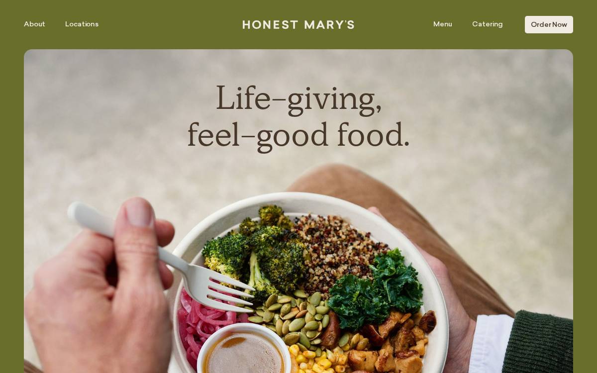 Honest Mary's website preview