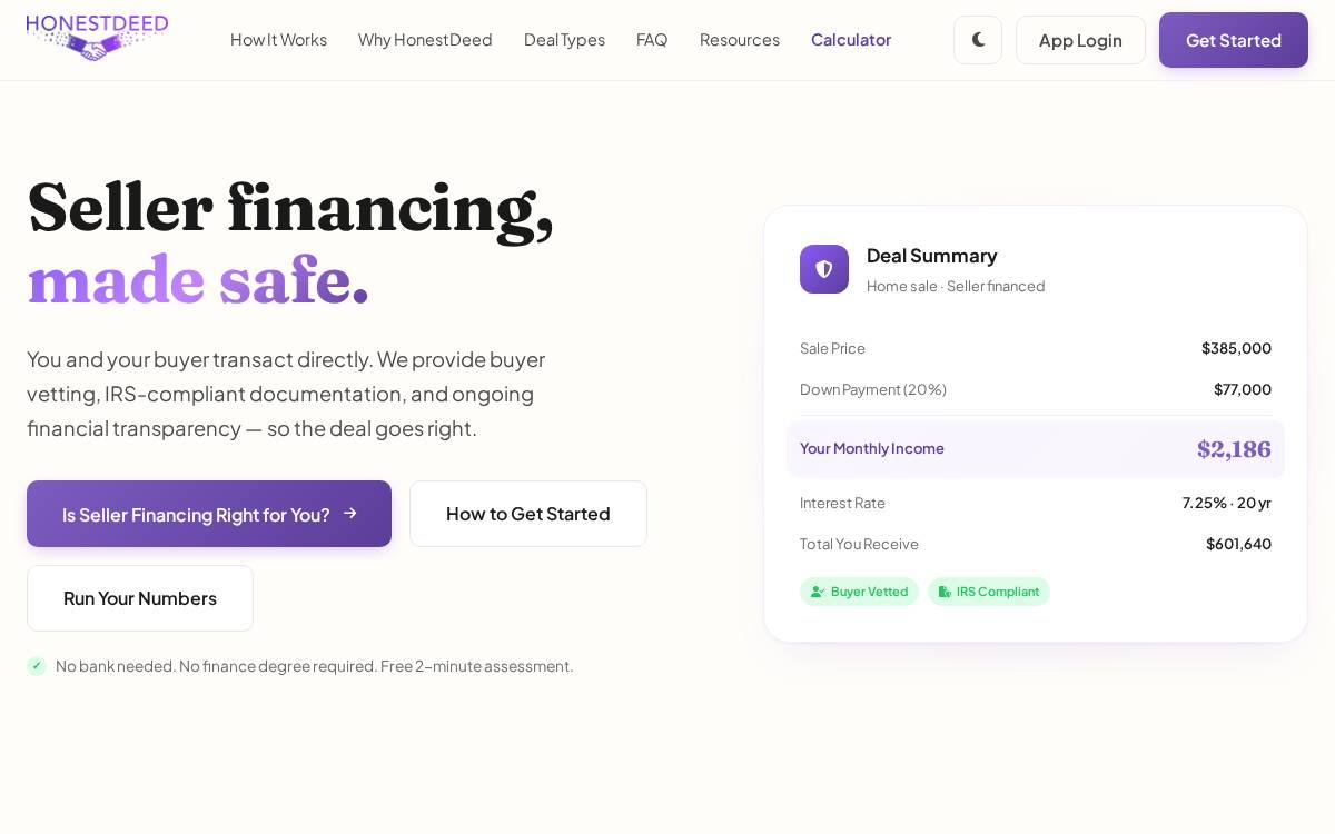 HonestDeed website preview