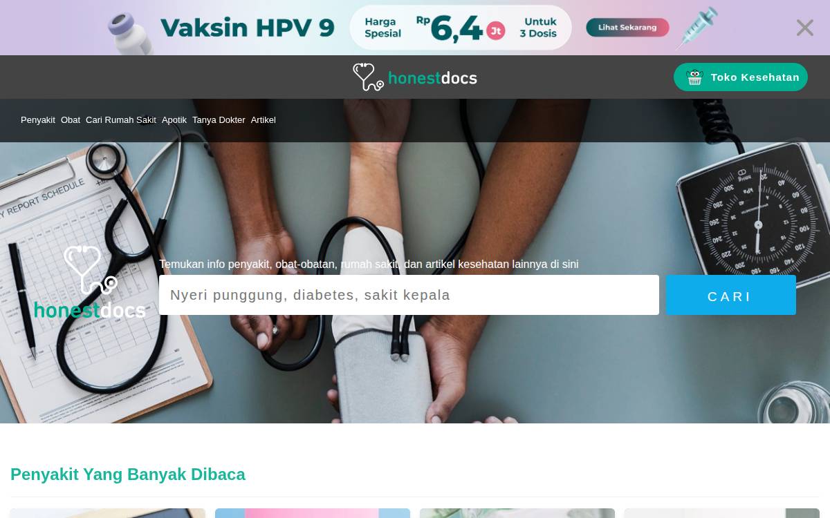 HonestDocs website preview