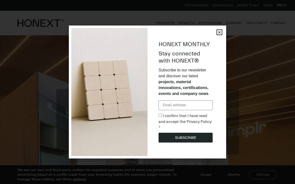 Honext website preview