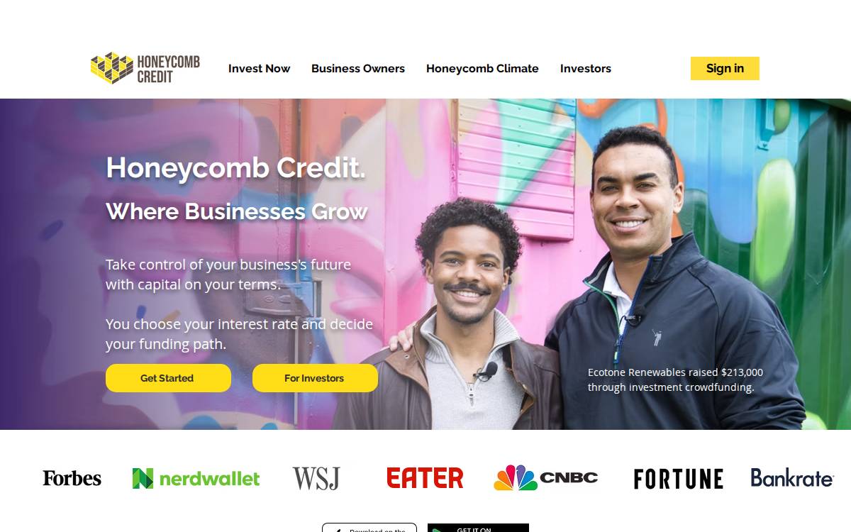 Honeycomb Credit website preview