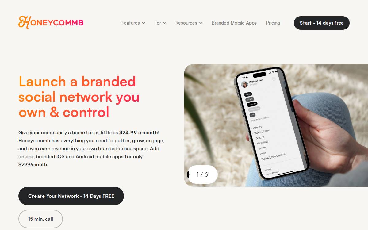 Honeycommb website preview