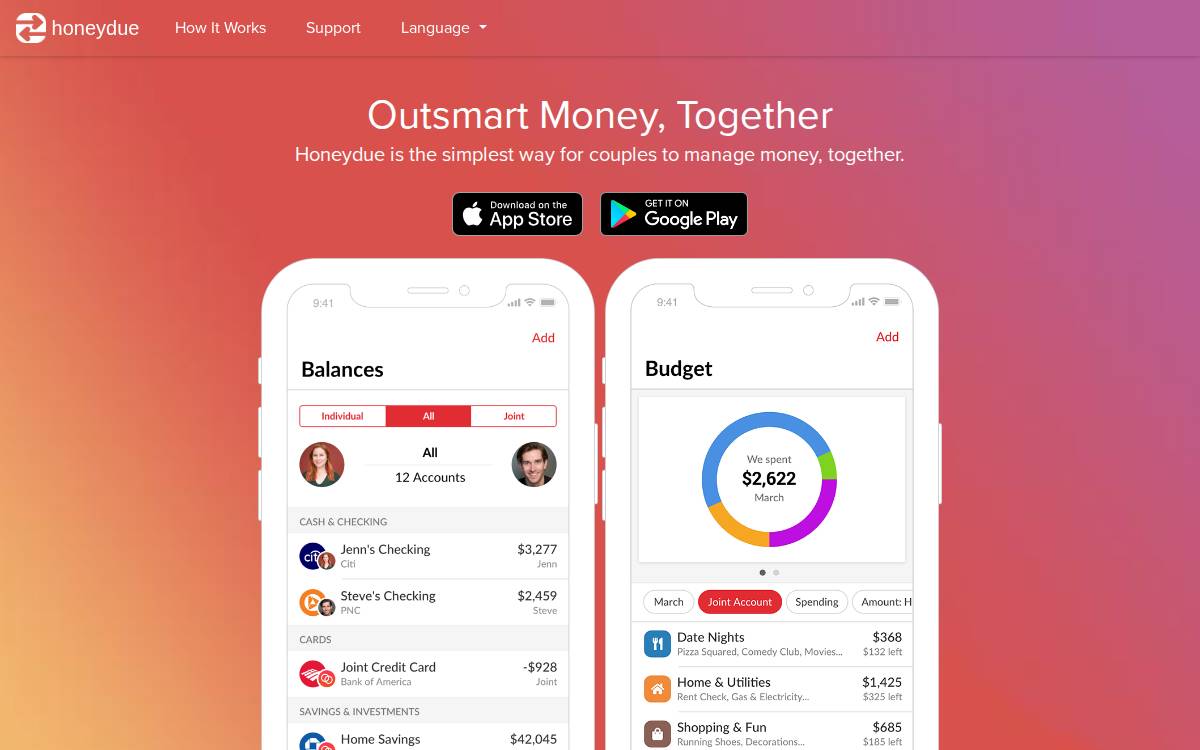 Honeydue website preview