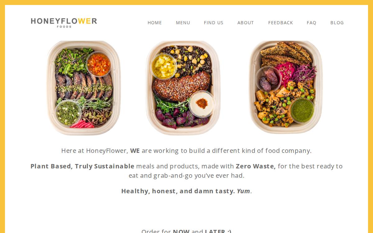 Honeyflower Foods website preview