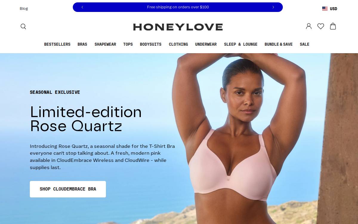 Honeylove website preview