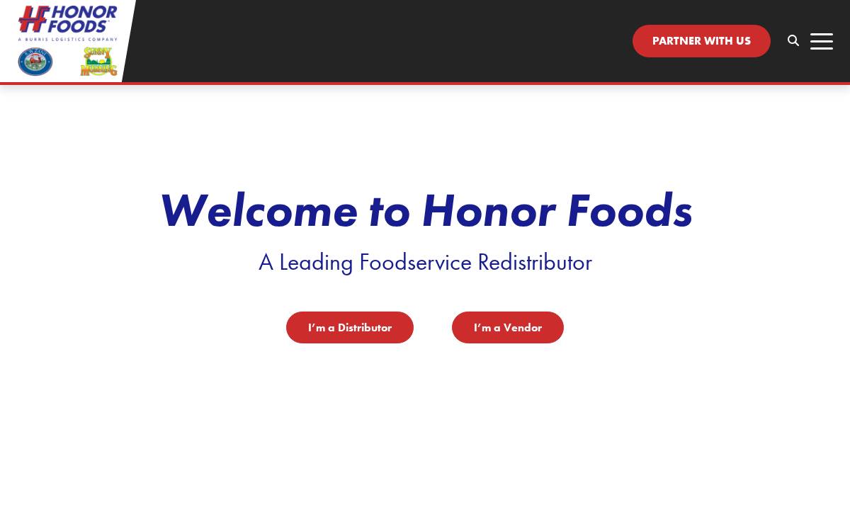 Honorfoods website preview