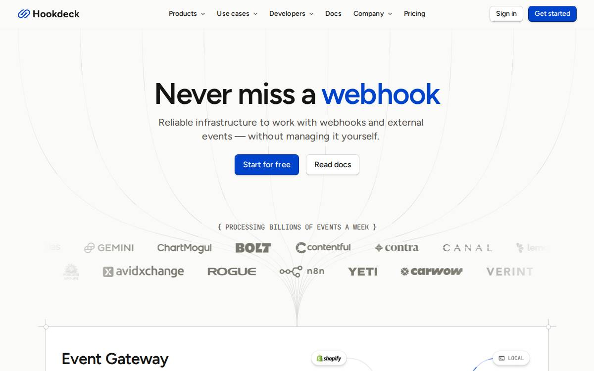 Hookdeck website preview