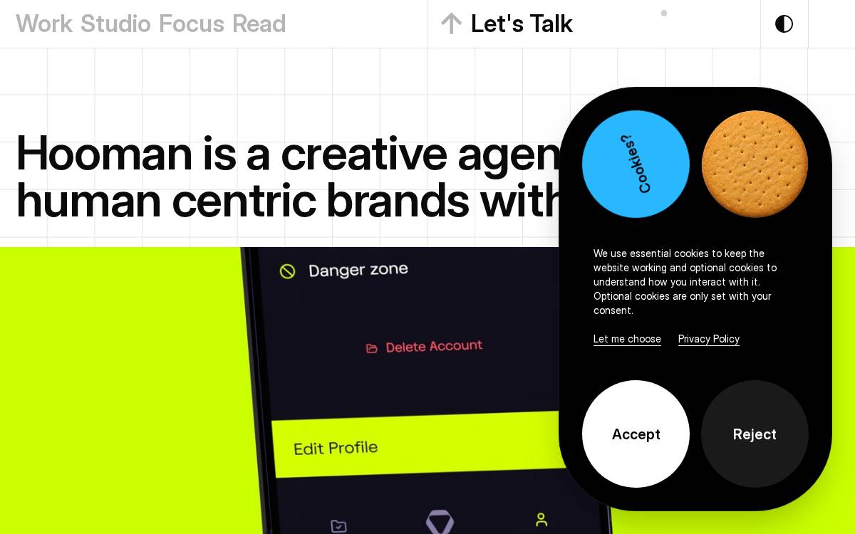 Hooman Studio website preview