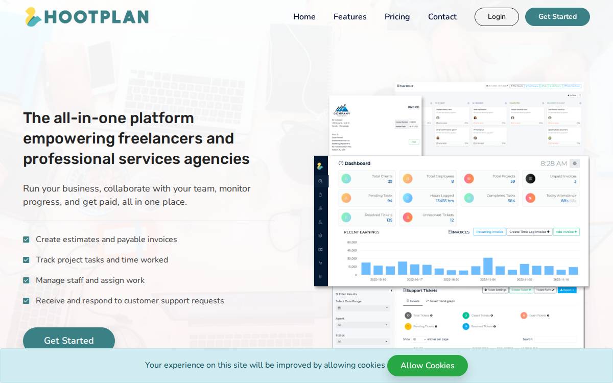 Hootplan website preview