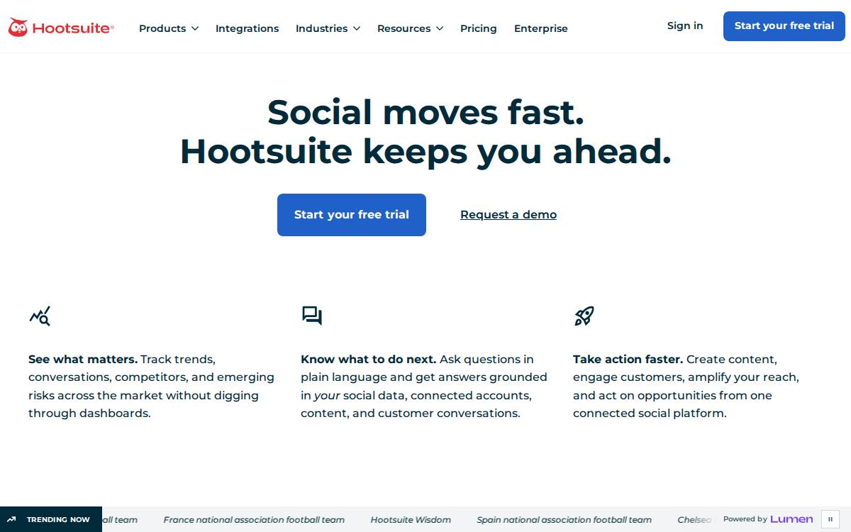 Hootsuite website preview