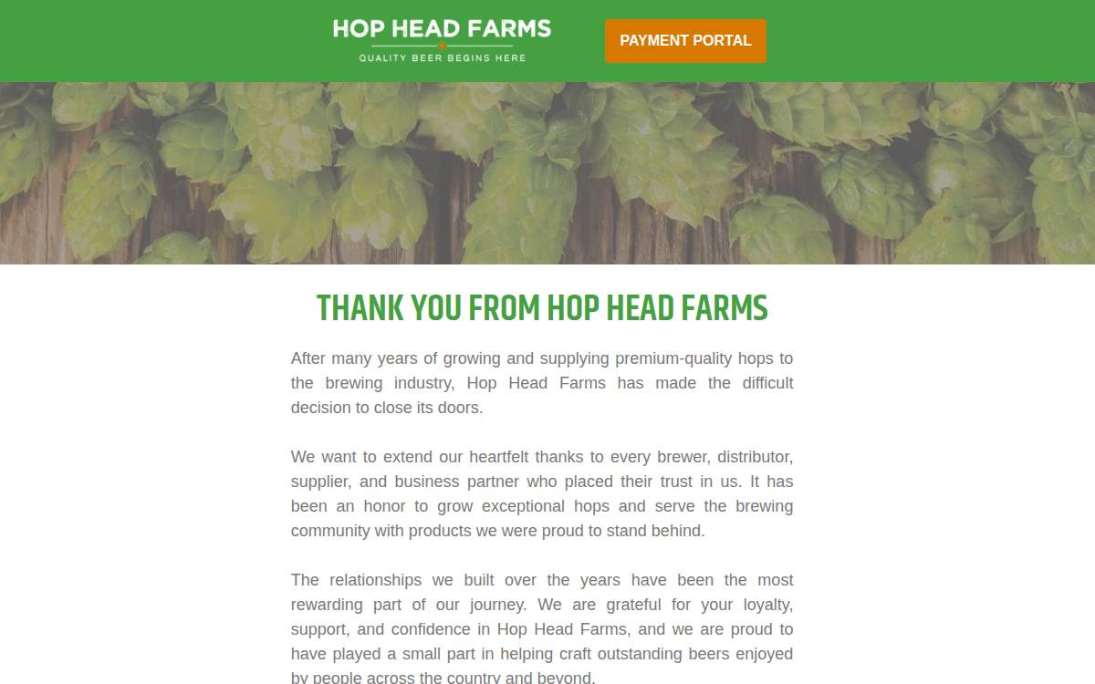 Hop Head Farms website preview