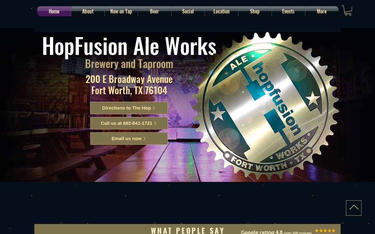 HopFusion Ale Works website preview
