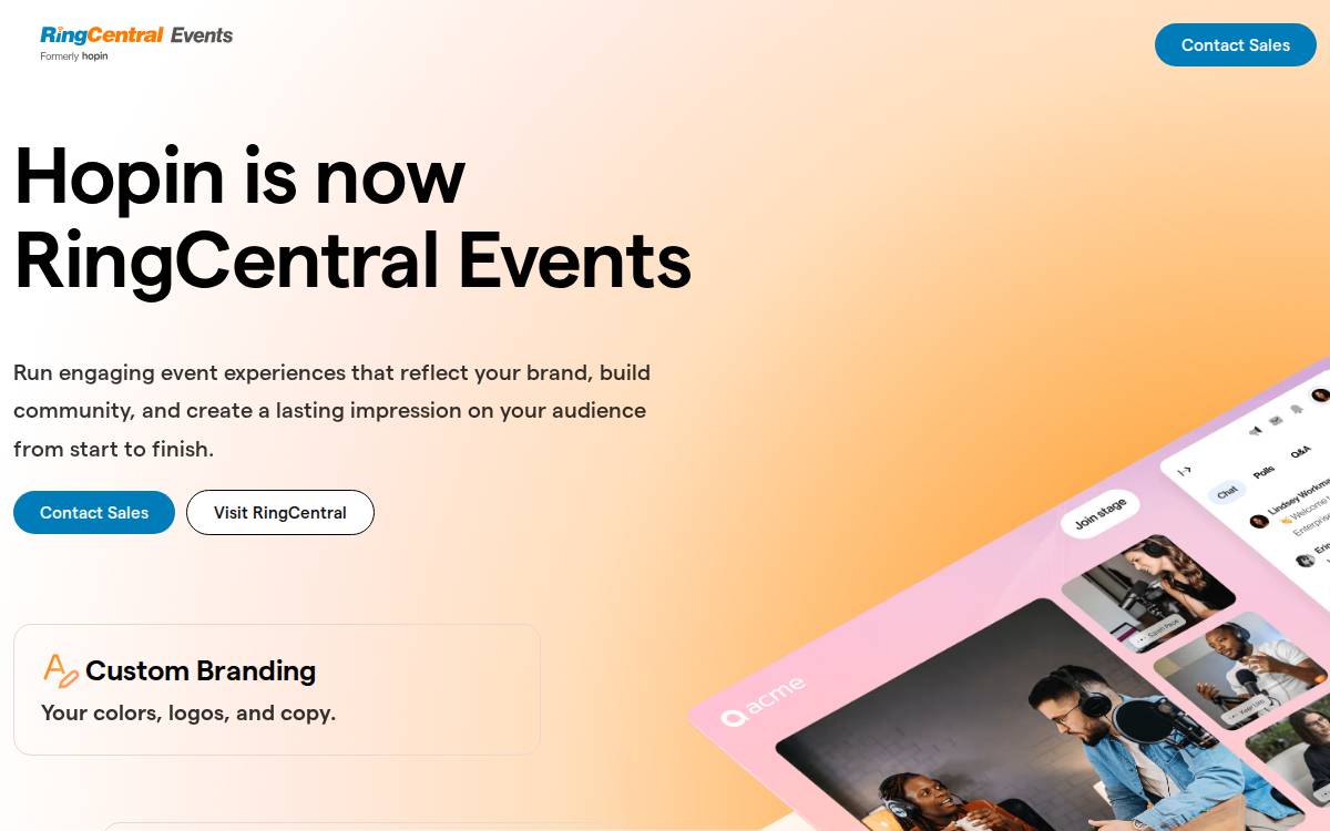 Hopin website preview