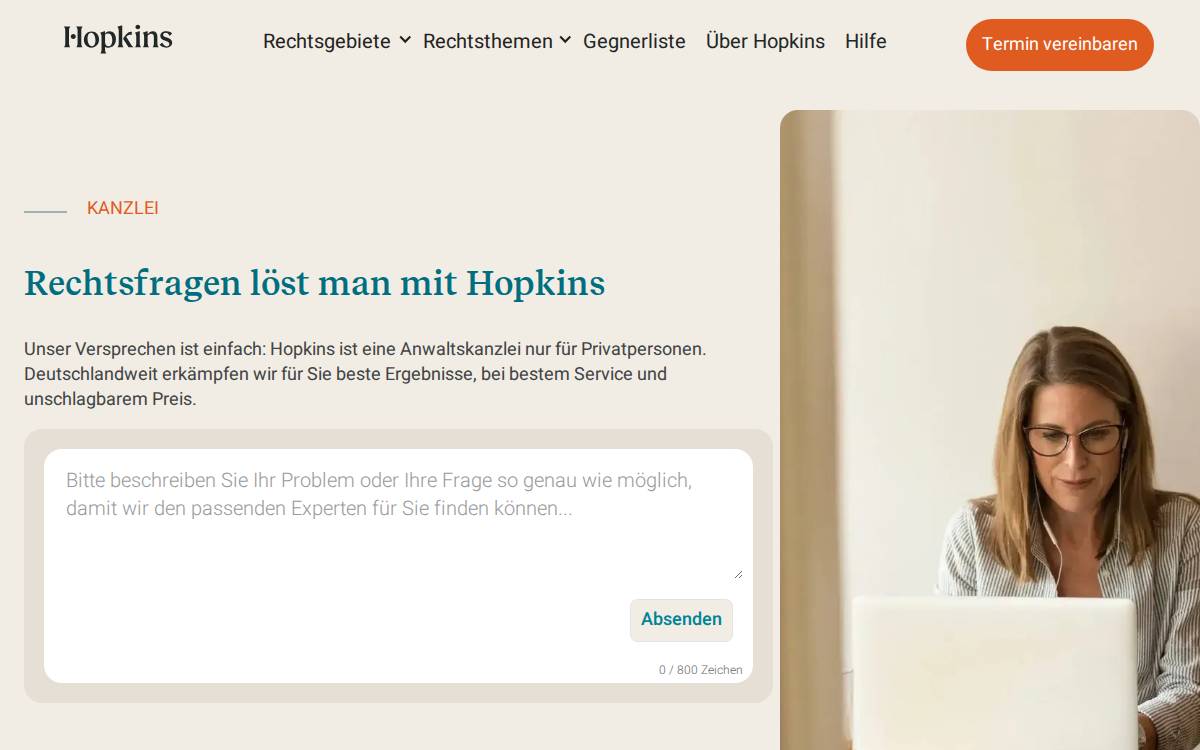 Hopkins website preview