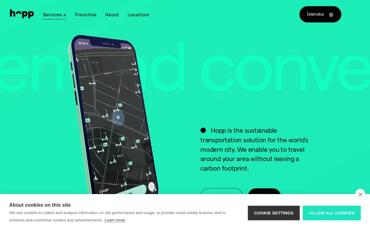 Hopp website preview