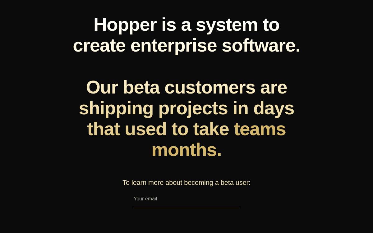 Hopper website preview
