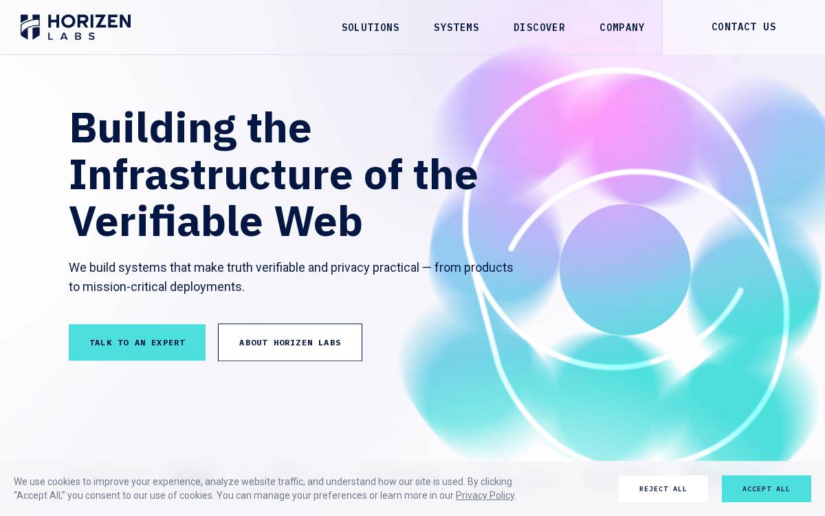 Horizenlabs website preview