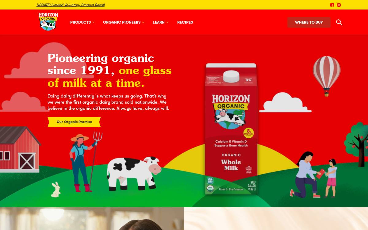 Horizon Organic website preview