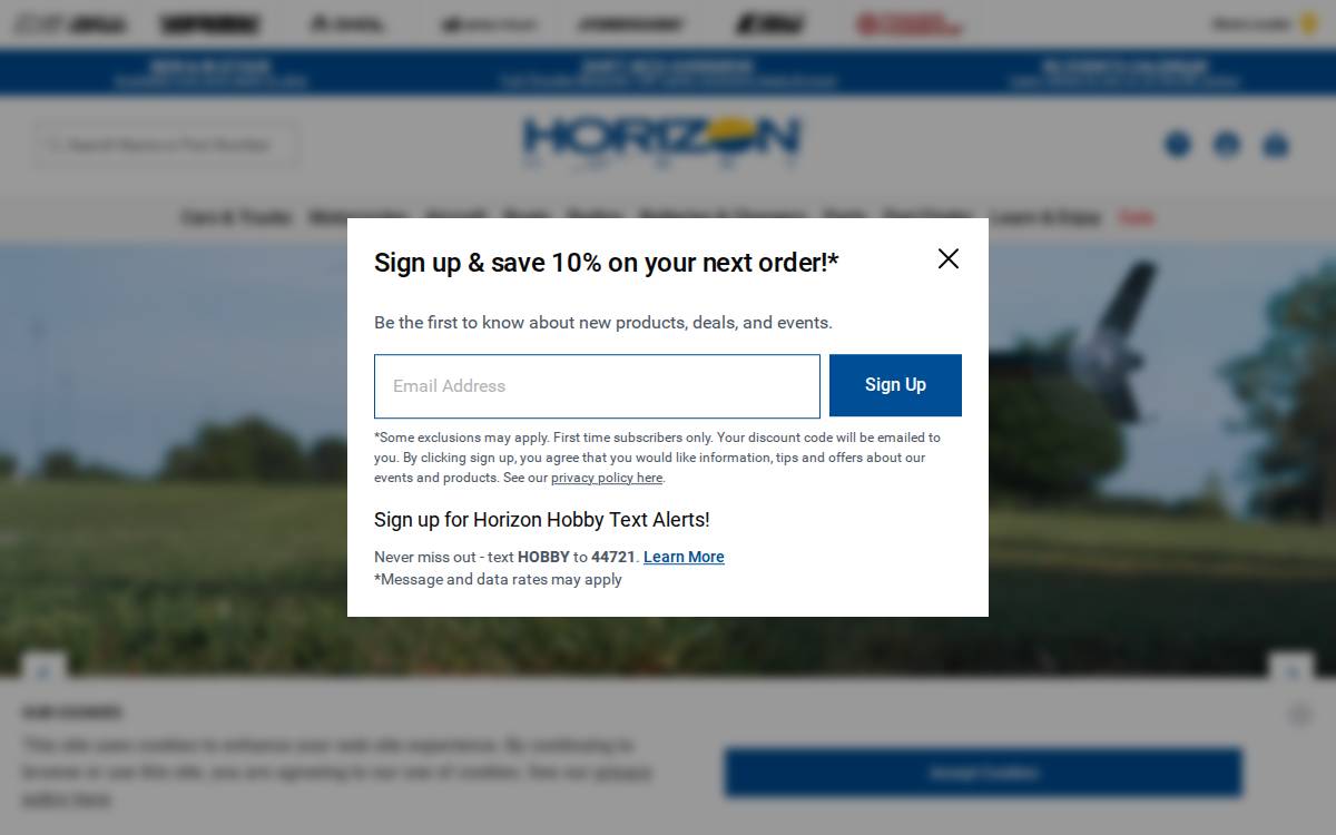 Horizon Hobby website preview
