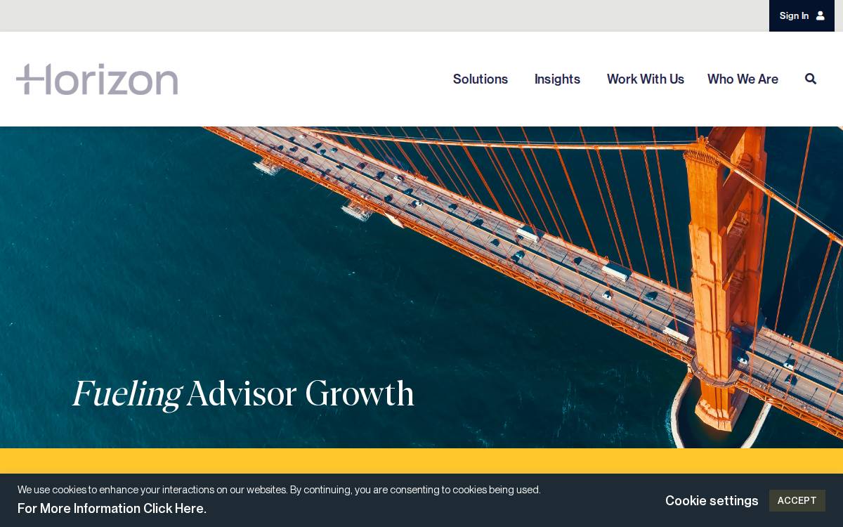 Horizon Investments website preview